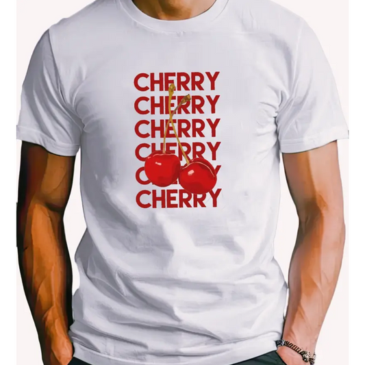 Cherry Pattern Print T-Shirt For Men